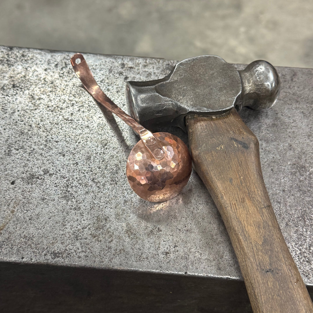Solid copper coffee scoop