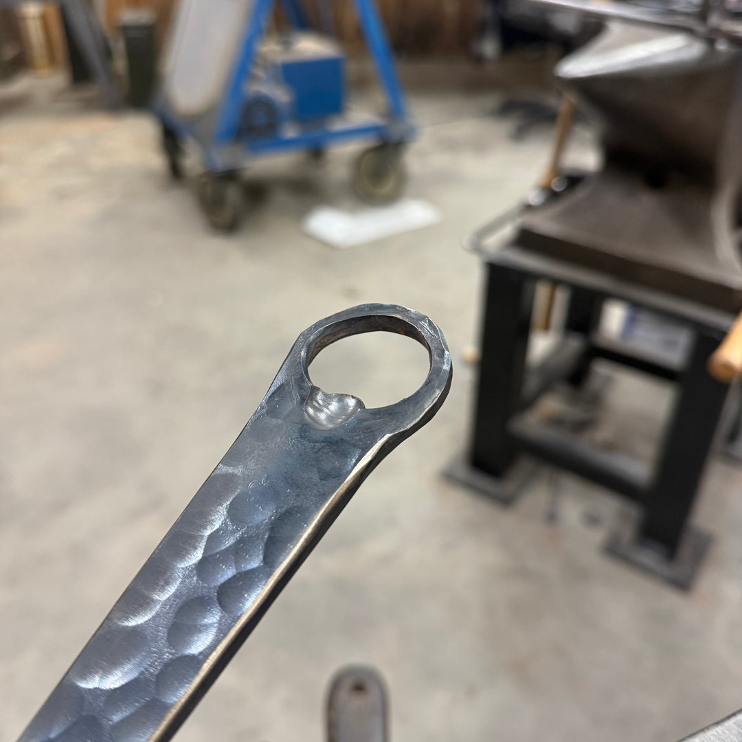 Custom Farmhouse with bottle opener handle and forged hands helper handle