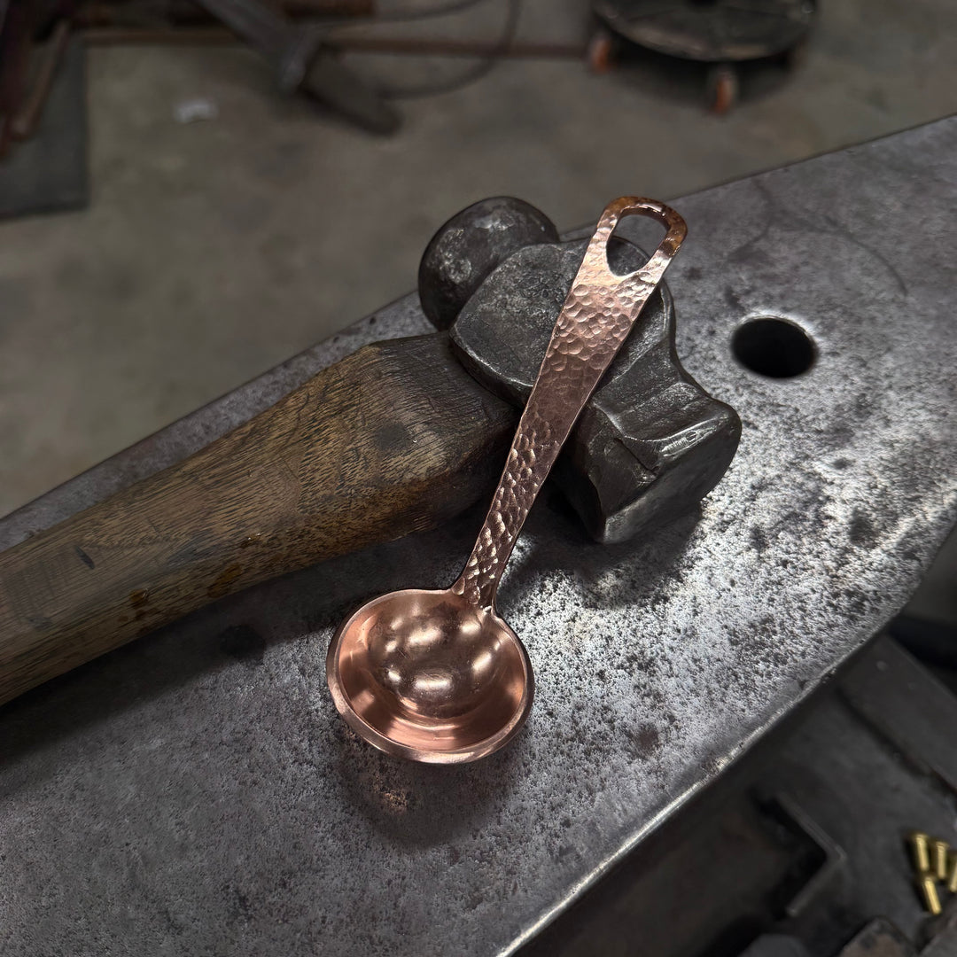 One Piece Solid Copper Coffee Scoop
