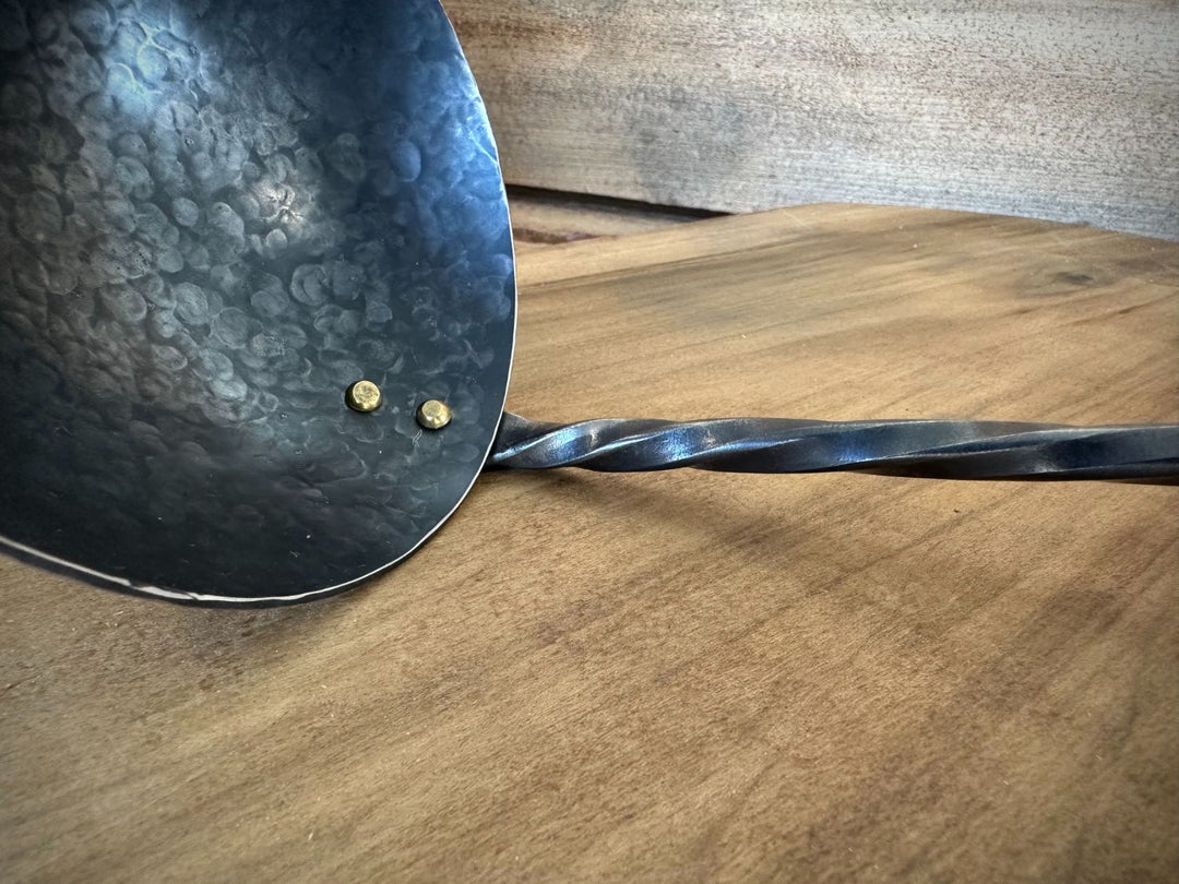 Stainless Ladle with Hammered Stainless Bowl